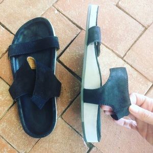 MM6 Maison Martin Margiela black suede sandals 8